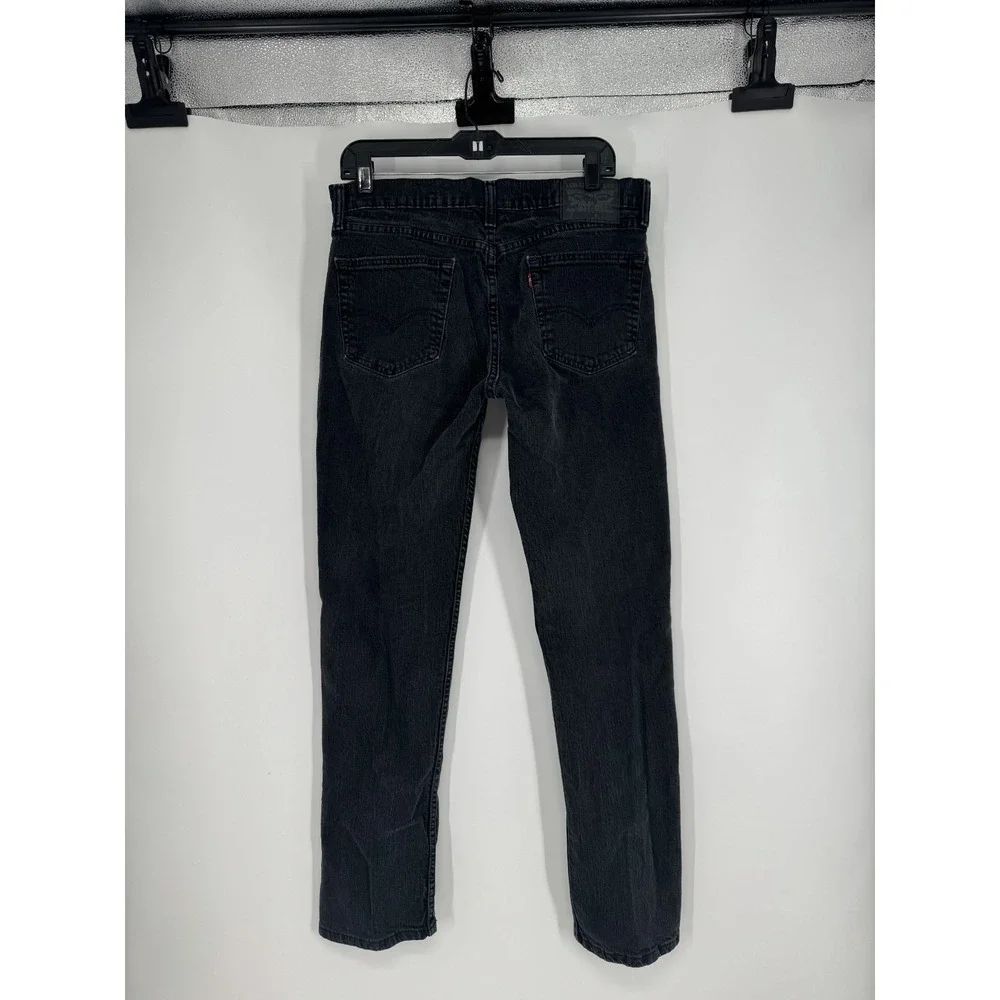 Levis Regular Fit Straight Leg Jeans Mens 34x32 Black Cotton Classic 5 Pocket